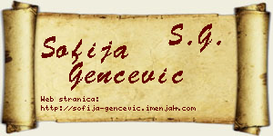 Sofija Genčević vizit kartica